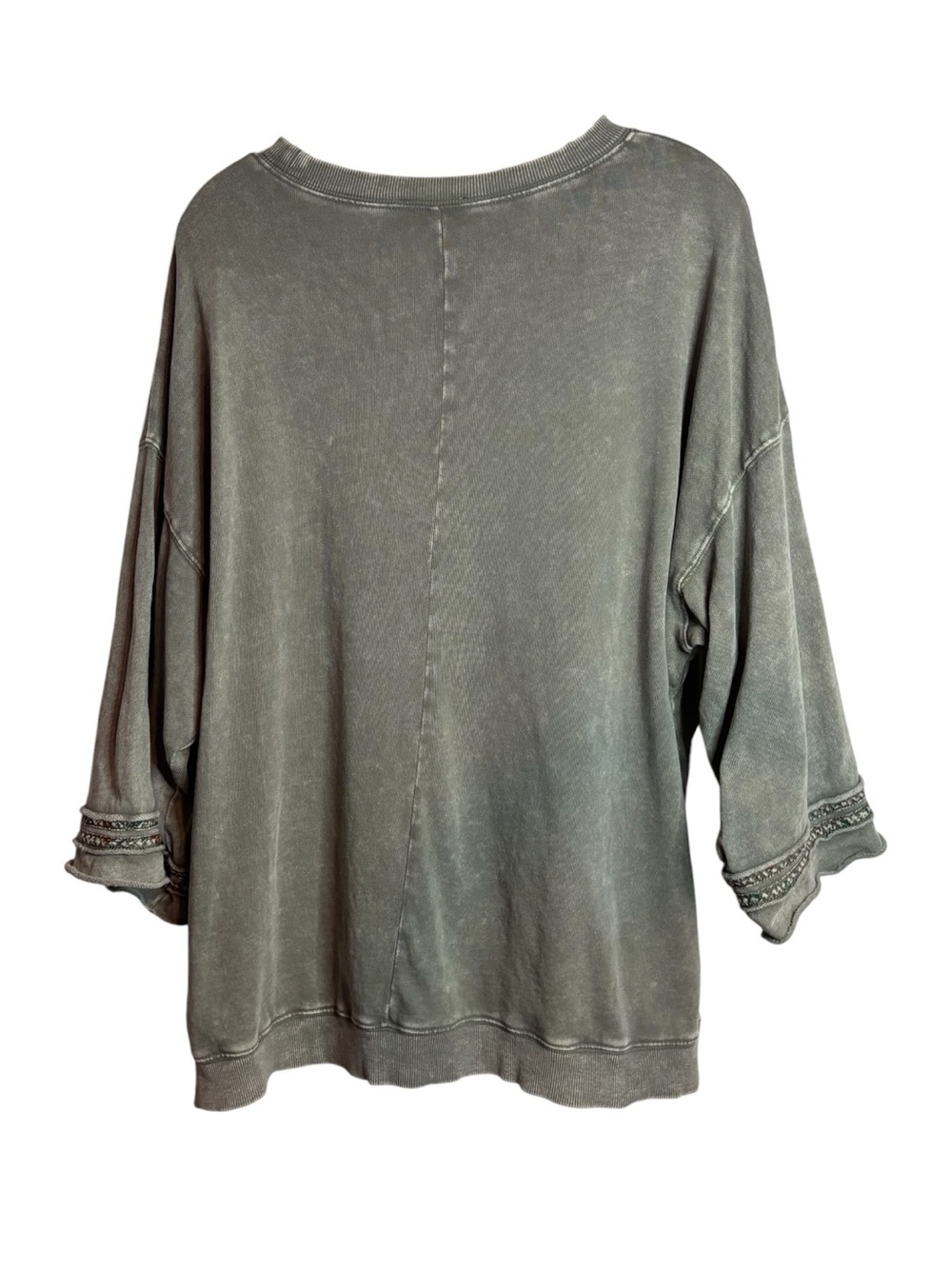 Easel Mineral Washed Terry Sweatshirt w/Floral Peace Sign Sz M Like New - Picture 6 of 8